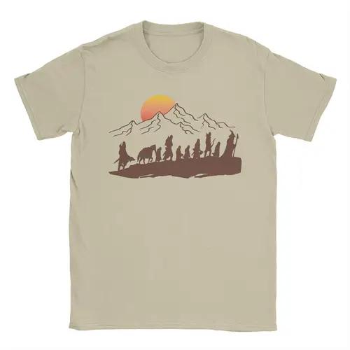 Camisetas The Fellowship L-Lords Of The R-Rings para hombre, camisetas divertidas de algodón puro, camiseta de cuello redondo, ropa de manga corta de verano