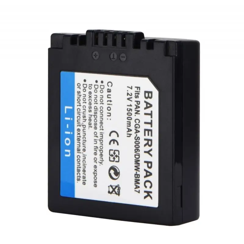 1500mAH CGA-S006E DMW-BMA7 Li-ion Battery For Panasonic Lumix DMC-FZ7 FZ8 FZ18 FZ35 FZ28 FZ38 FZ30 Camera Replacement Battery