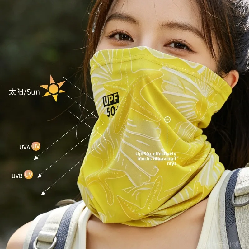 Sunscreen Mask Riding Breathable Summer Outdoor Ice Silk Veil Sunshade Hanging Ear Scarf Windproof Magic Headscarf UV Protection