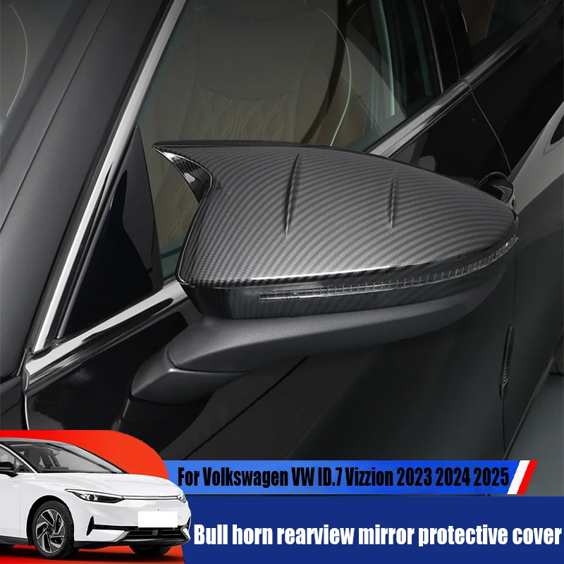 

Для Volkswagen VW ID.7 Vizzion 2023 2024 2025 Bull Horn зеркало заднего вида защитный чехол модификация автомобиля обновление аксессуары