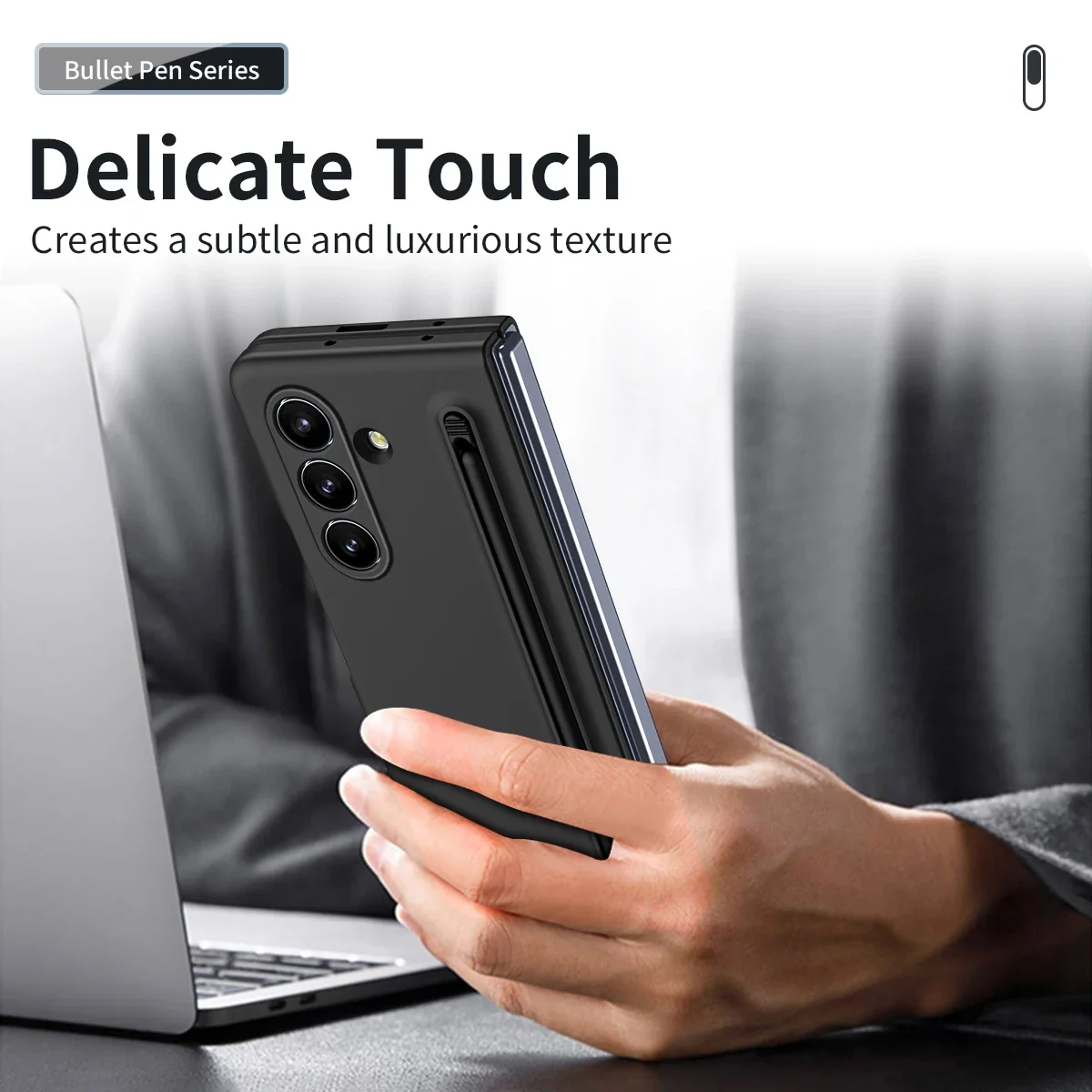 For Samsung Galaxy ZFold 8 7 6 5 4 3 Premium Cases With S Pen and S Pen Holder Solid Color Built-in Screen Protector Matte Cover