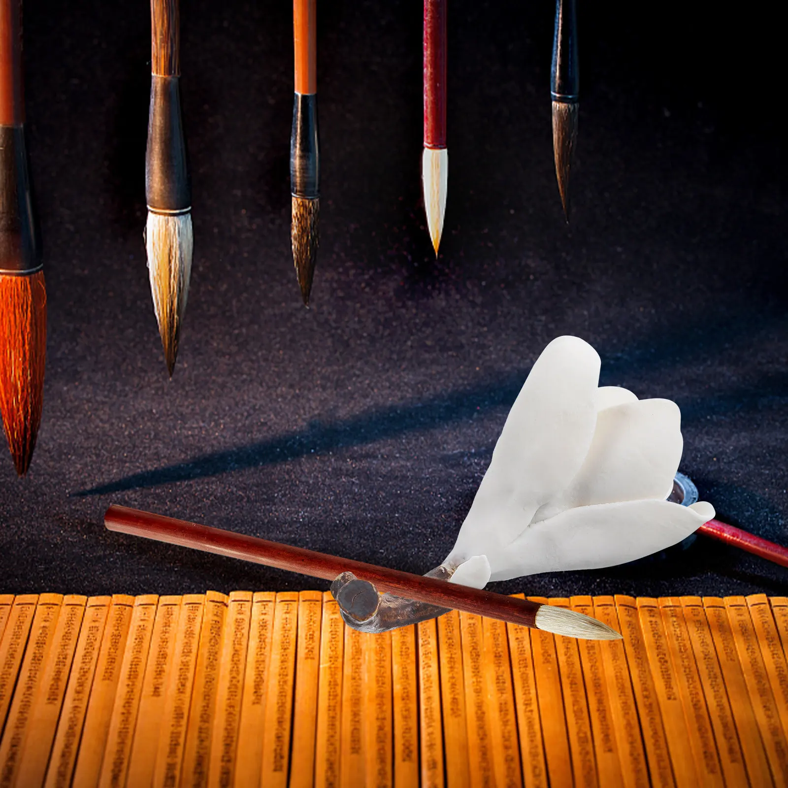 

Pen Stand Resin Chinese Calligraphy Brush Holder for Writing Painting Desk Organization Decorative Rack