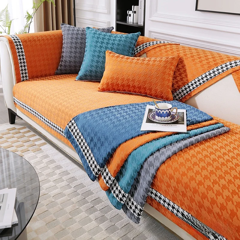 

Modern Simple Nordic Style Sofa Cushion Back Cover Non-Slip High End All Season Sofa Pad European Style Home Fabric