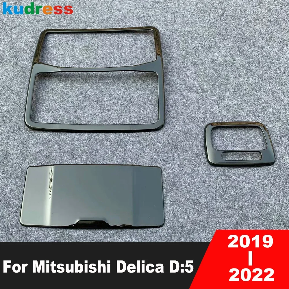 For Mitsubishi Delica D:5 2019 2020 2021 2022 Black Car Front Rear Roof Reading Light Lamp Panel Cover Trim Interior Accessories