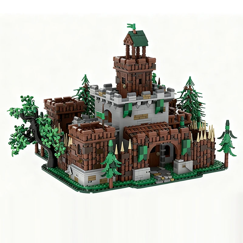 Medieval Castle Model MOC Building Bricks Forest Castle Fortress Modular Technology Children Holiday Gifts Assemble Toys Suit