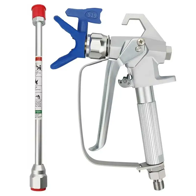 

Airless Paint Spray Gun with Reversible 519 Nozzle Tip Guard and 10inch Extension Pole for Airless Spraying Machine Accessories