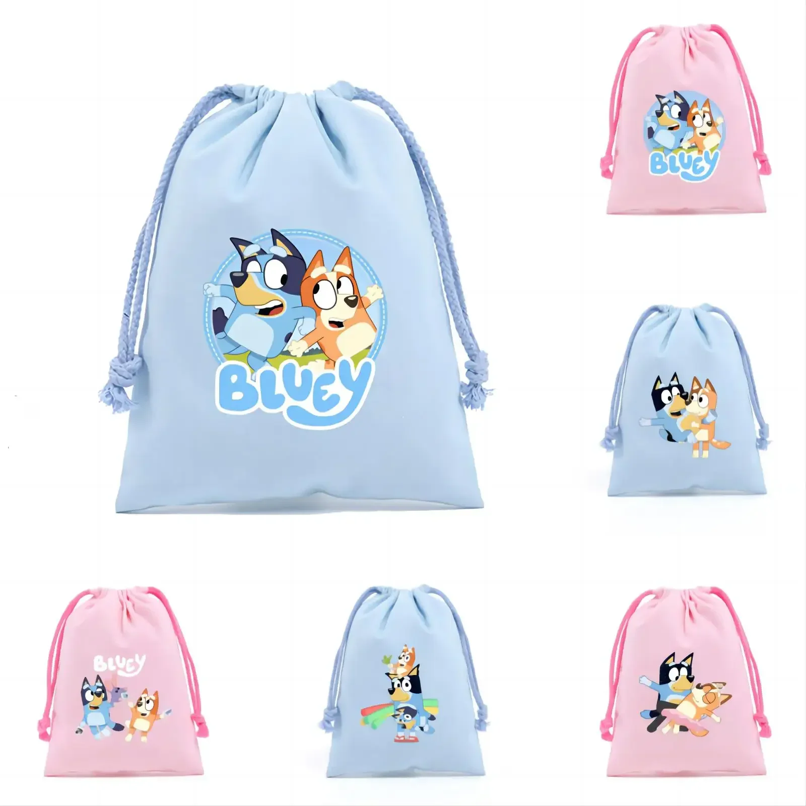 Blueys Drawstring Bag Children Cartoon Bingoes Storage Bags Cute Anime Figure Drawstring Pouch Torba na prezent urodzinowy o dużej pojemności