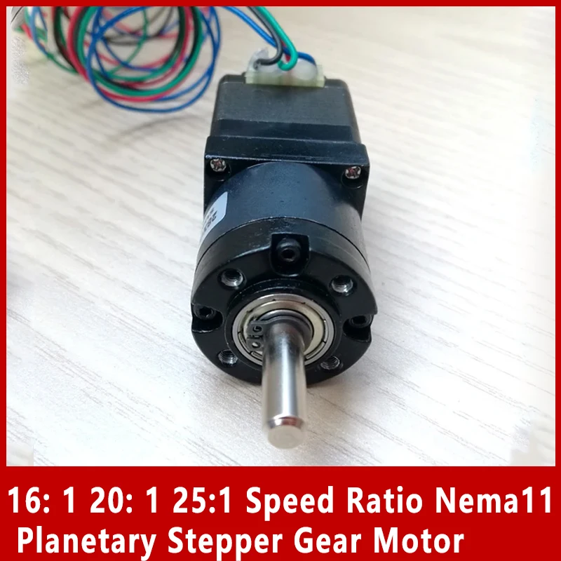 16: 1 20: 1 25:1 Speed Ratio Nema11 Planetary Stepper Gear Motor CNC Step Engine 0.6A 4.5N.cm