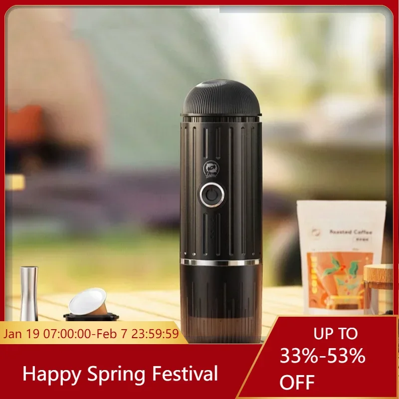 Handheld Coffee Machine Wireless Electric Espresso Tools Rechargeable Portable 2-in-1 Capsule Coffee Machine for Travel Camping