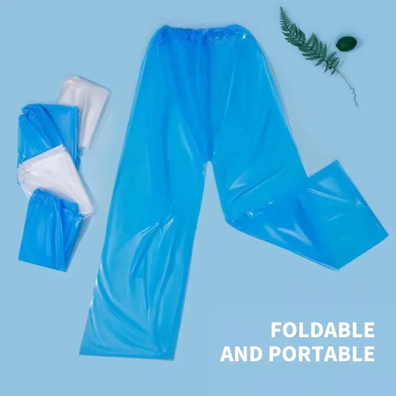 1/3pcs Disposable Raincoat Pants Portable Splash Proof Split Raincoat Outdoor Travel Drifting Cycling Feet-wrapped Rain Pants