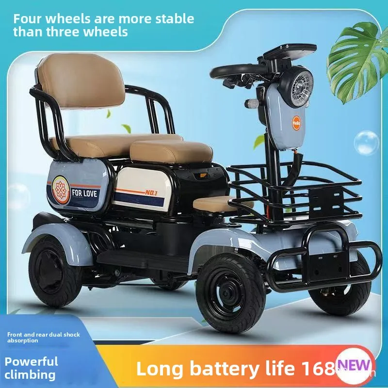 600W Electric Vehicle Four Wheels for The Elderly Small Transport 30ah 15ah Four-wheeler for The Elderly Pick Up Children