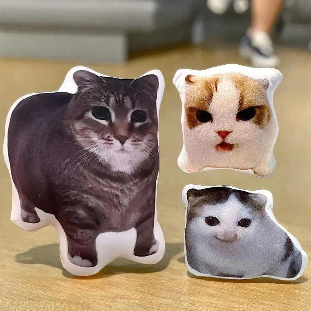 Cute Cat Voice Keychain Oiiaioooooiai Cat Plush Doll Pendant with Sound Decompression German Kitten Voice Reverses Cat Voice