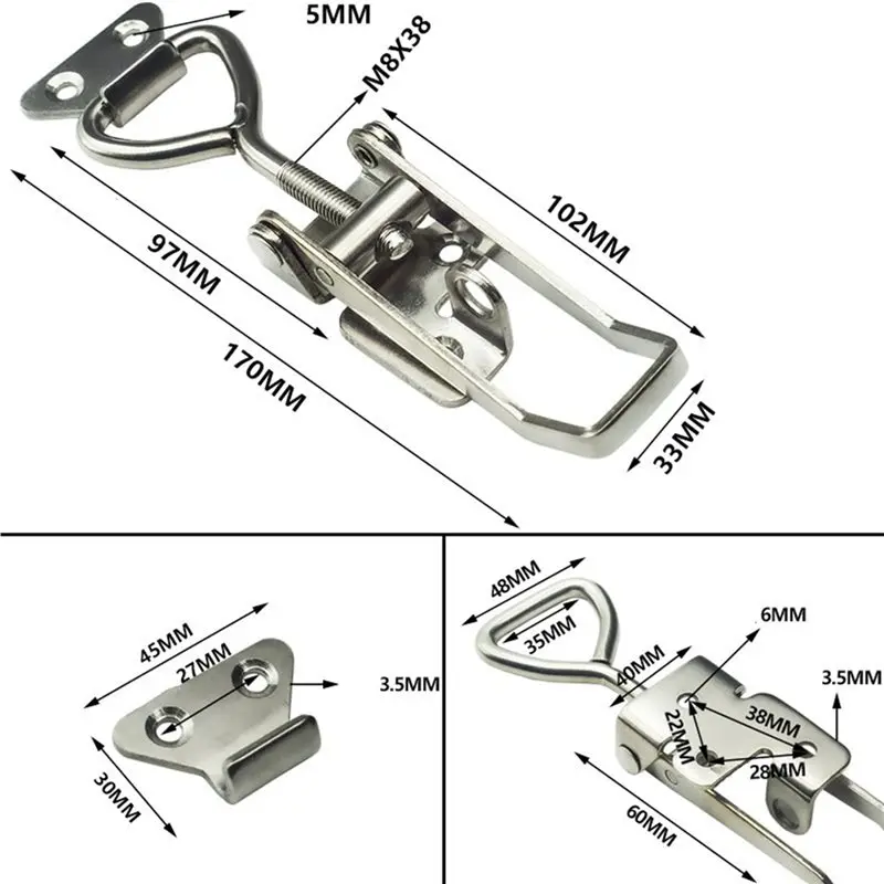 2X Marine Latch For Boats Yachts Lockers - Stainless Steel, Corrosion Resistant, Simple Operation-M53K