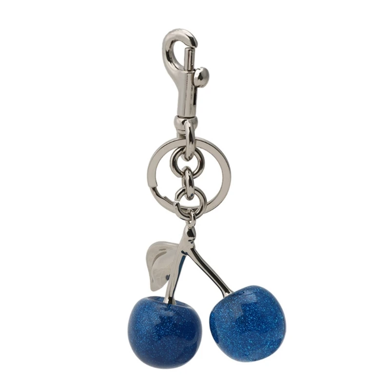 Blue Cherry Key Chain Accessory Unique Blue Cherry Key Ornament Convenient Keychain Charm for Frequent Key Users