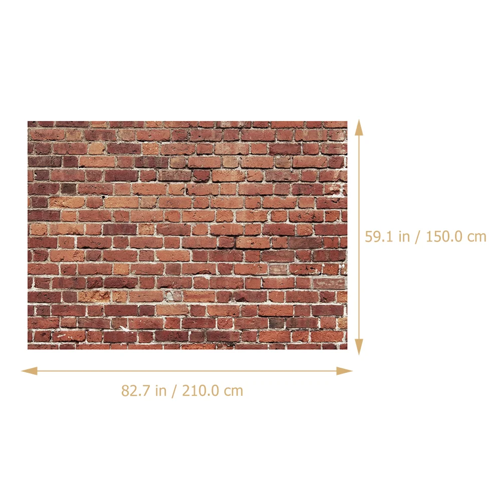 Stick Wallpaper Red Brick Background Retro Decor Photo Backdrop Prop Baby Girl