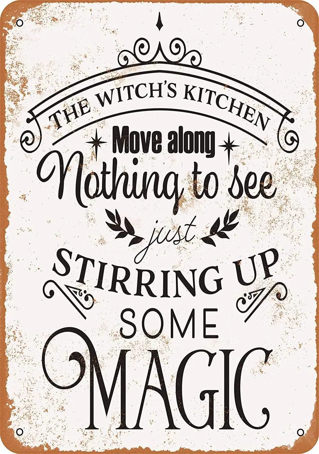 Metal Sign - Vintage Look The Witch's Kitchen Stirring Up Some Magic 8 x 12 Inches