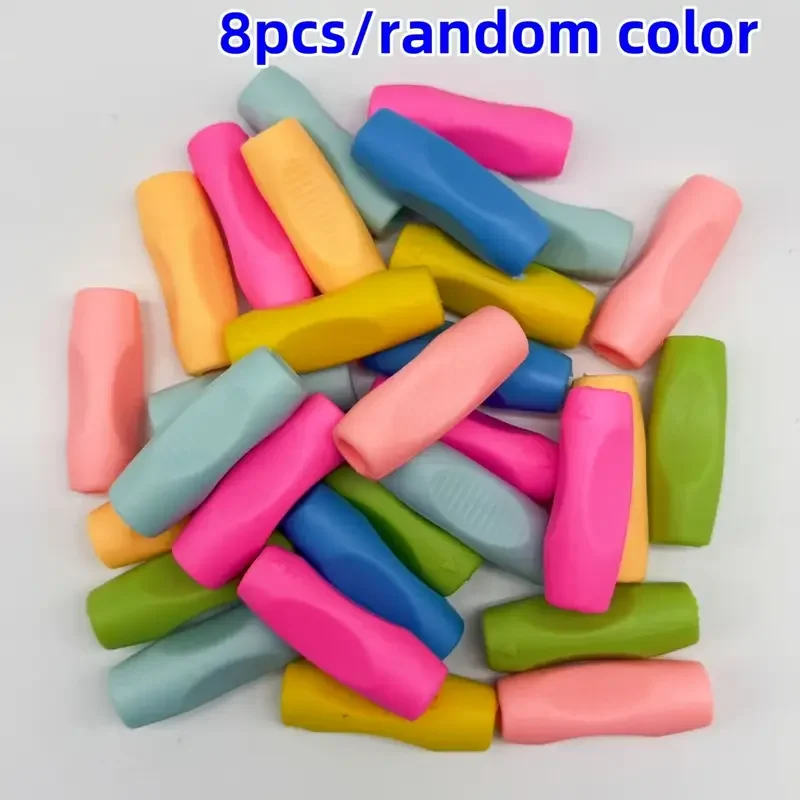8pcs Silicone Pencil Grips - Ergonomic Adjustable Holders for Kids, Posture Correction, Non-Slip & Durable for School & Office - view 6