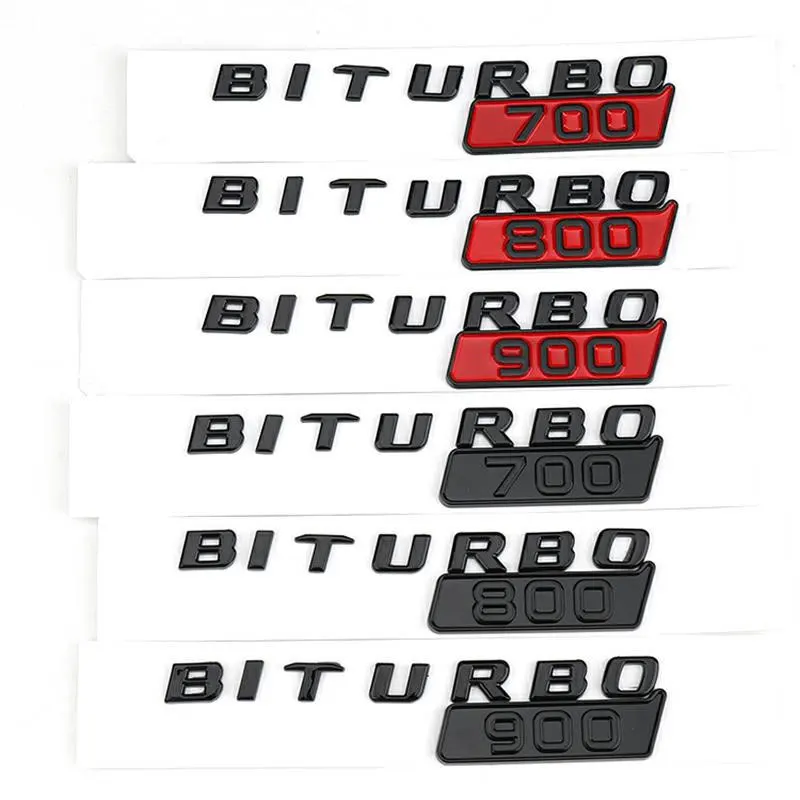 

BITURBO 700 800 900 Letters Car Logo Sticker for Mercedes-Benz Brabus 800 900 modified Accessories Side Fender Decorative Decal