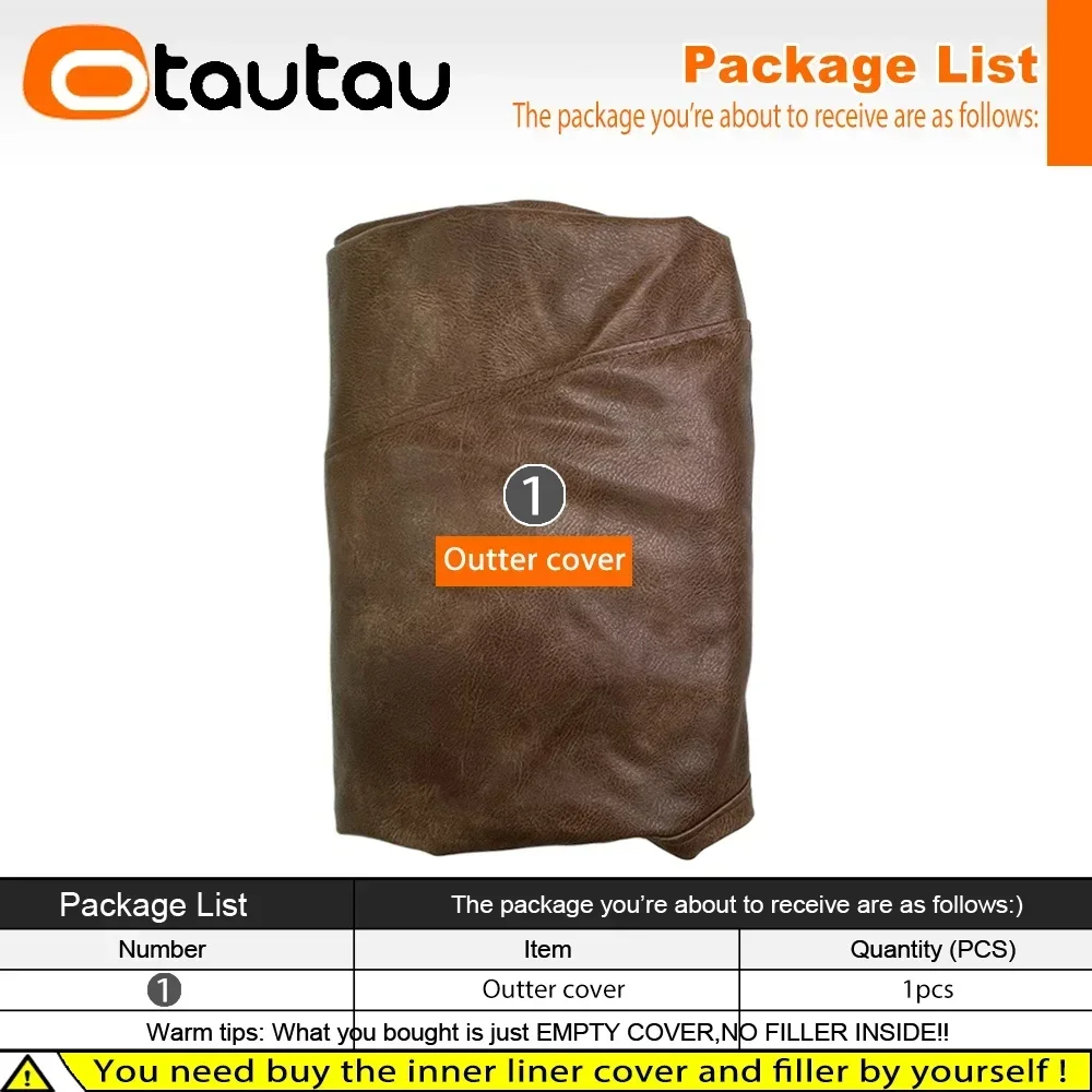 OTAUTAU Faux Leather Bean Bag Cover SF279【No Filler Inside ! You Need To Buy The Filler By Yourself！】