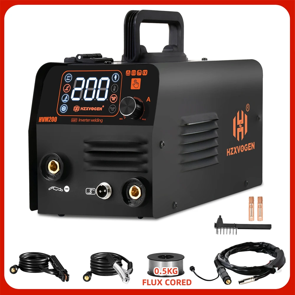 

HZXVOGEN 3 in 1 MIG/TIG/MMA Non-Gas Semi-Automatic Welding Machine Inverter Welder Synergy Tool For Gasless Iron Soldering