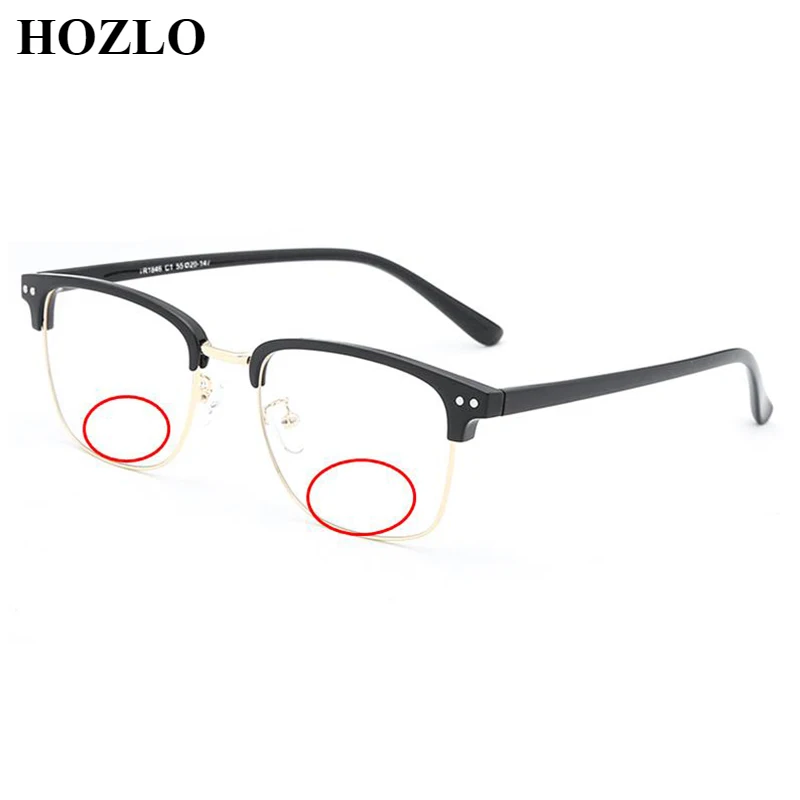 

TR90 Rivets Bifocals Reading Glasses Magnifier for Women Men Look Near Far Hyperopia Eyeglasses Farsighted Presbyopic Spectacles