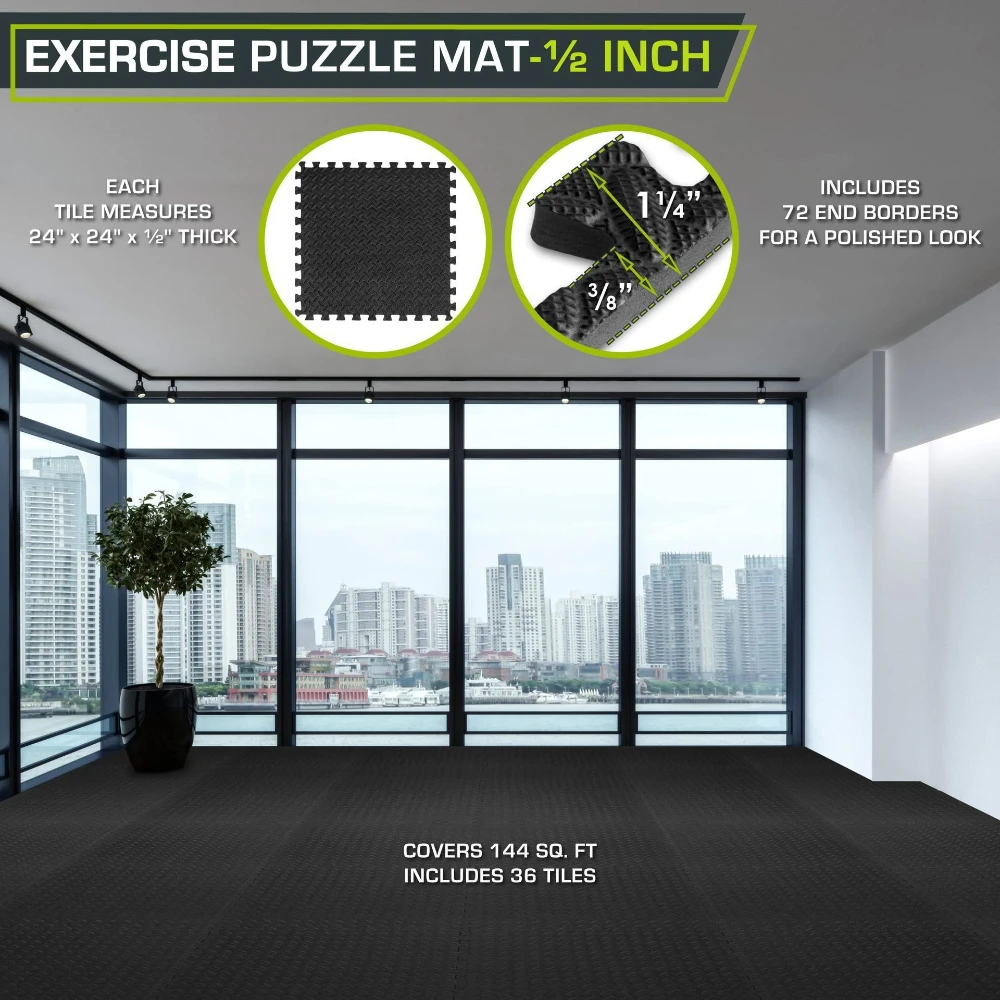 16 Piece Fitness Yoga Mat Soft EVA Foam Puzzle Mat Non Slip Interlocking Gym Mat Protective Mat for Fitness Equipment view 6