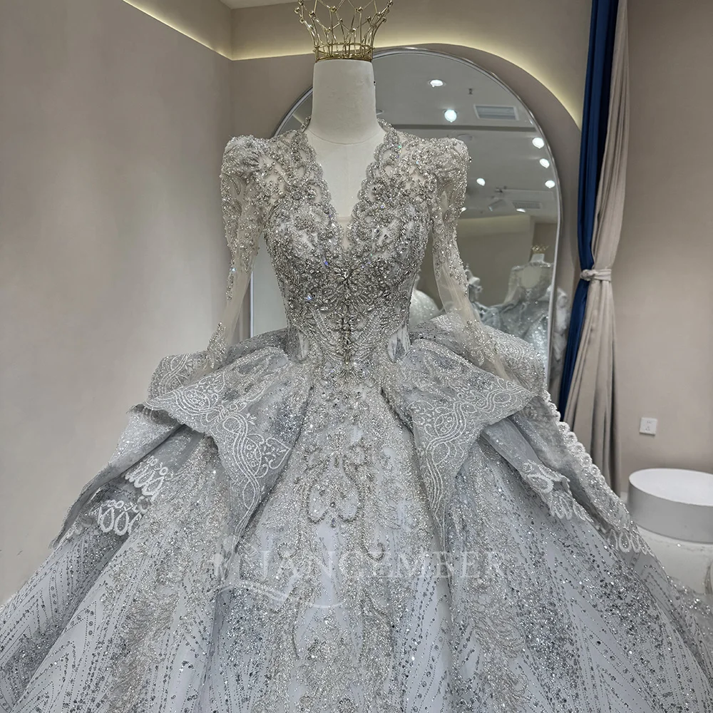 Abiti da sposa semplici con abito da ballo 2025 Abito da sposa lungo con scollo a V Abiti da ballo da sera per donna Abiti personalizzati с iyoдебное п