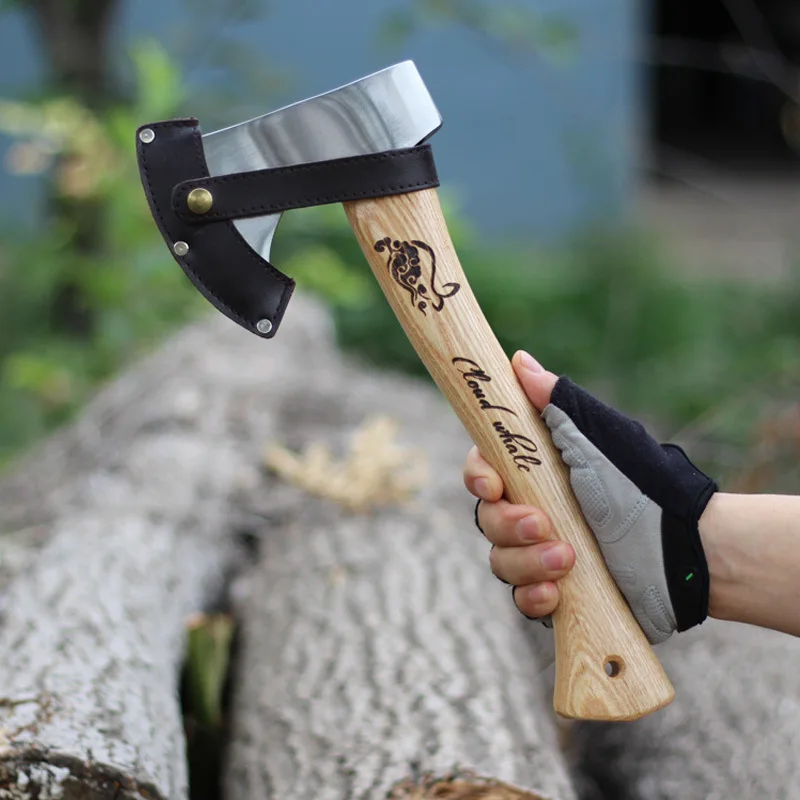 

NEW Hand-forged Outdoor Portable Camping T actics Hand-axe Chopping Firewood Woodworking Mountain Axe Cutting