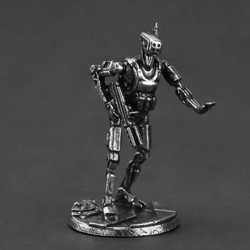 Future Technology Cyberpunk Style Metal Model Warring Warrior Armor Samurai Statuette Figure DIY Ornament Gifts