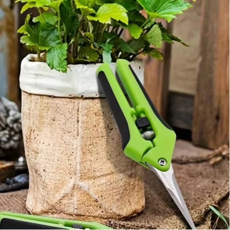 6.5 Inch Gardening Scissors Hand Pruner Pruning Shears Trimming Scissors with Straight Elbow Stainless Steel Blades for Plant