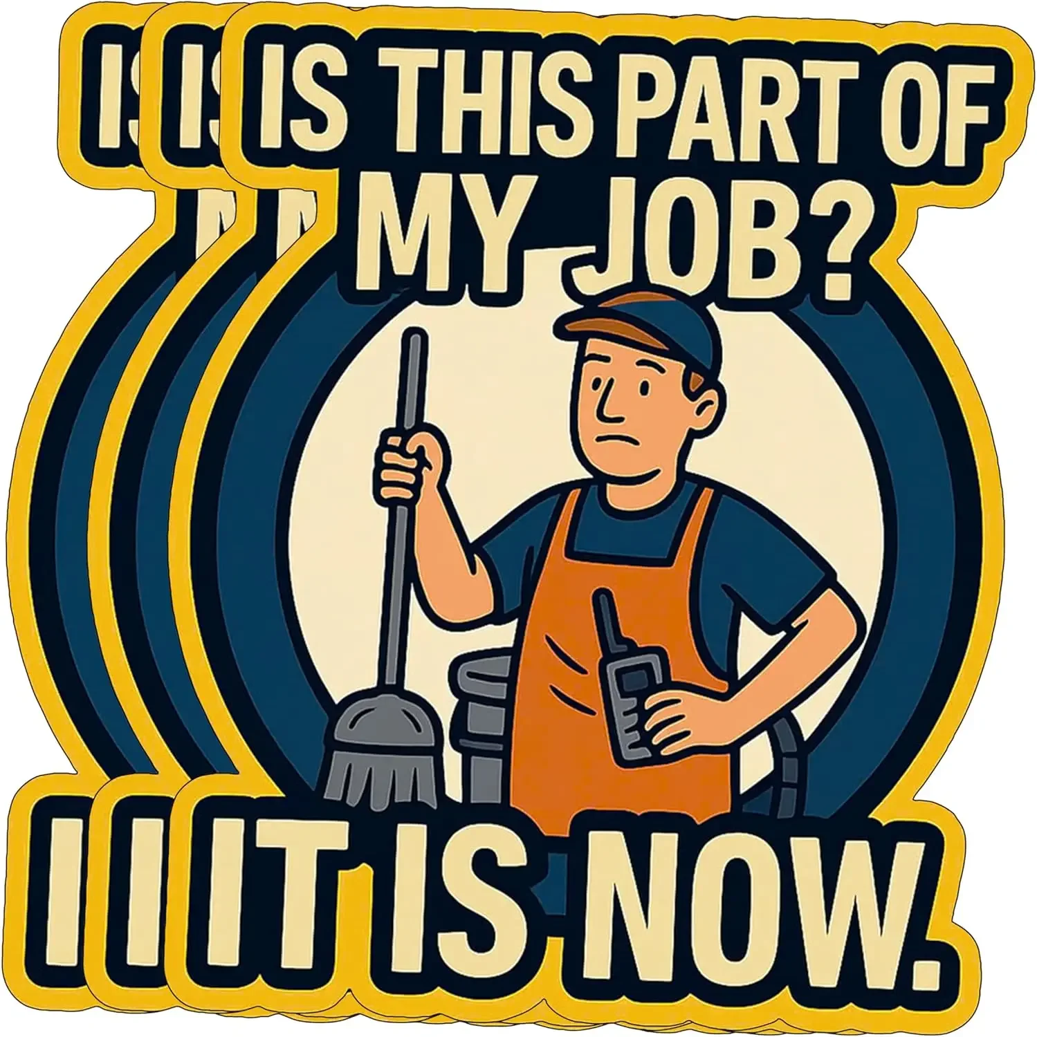 

3Pcs Funny Work Humor Stickers "Is This Part Of My Job It Is Now" Waterproof Decal for Laptop Bottle Phone