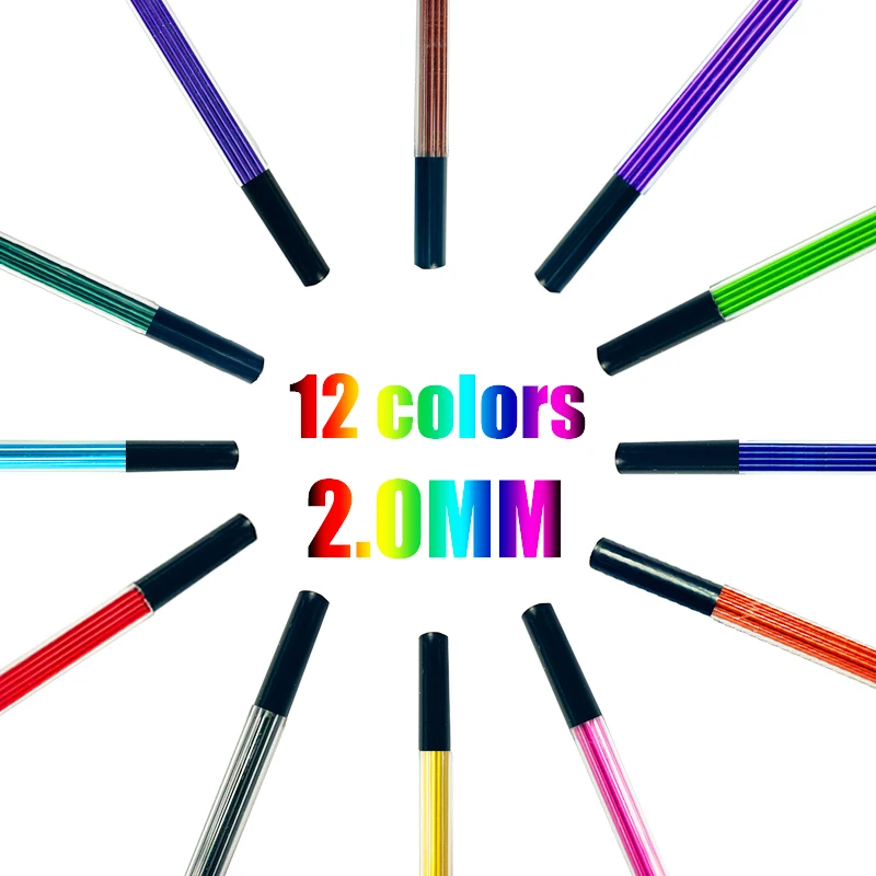 12 Colors 2.0mm HB Replaceable Lead for Automatic Pencils School Office Art Painting Writing Stationery Supplies Smooth Writing