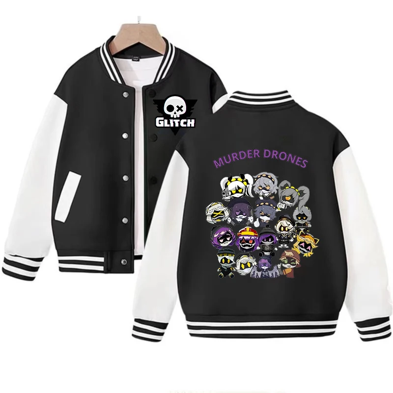 Murder Drones Baseball Jacket for Boys Girls Fashion Jacket Outerwear Uzi and N Graphic Cartoon Sweatshirts Children's Clothing
