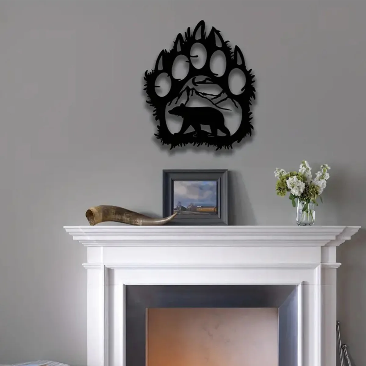 Metal Wall Decor Bear Paw Home Living Room Decor Wall Signs Metal Wall Art Interior Decor Indoor Outdoor Hangings