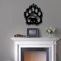 Metal Wall Decor Bear Paw Home Living Room Decor Wall Signs Metal Wall Art Interior Decor Indoor Outdoor Hangings