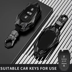 Fit fo peugeot car key case cover  ring chain fob 2008 3008 4008 5008 308 408 508 Citroen C1 C2 C4 C6 C3-XR Picasso Grand DS3 5