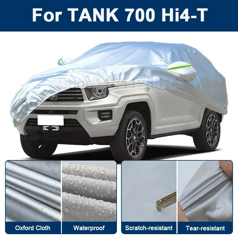 

Outdoor Full Car Cover For TANK 700 Hi4-T with Reflective Strips Waterproof Snowproof Dustproof UV Protection Auto Accessories
