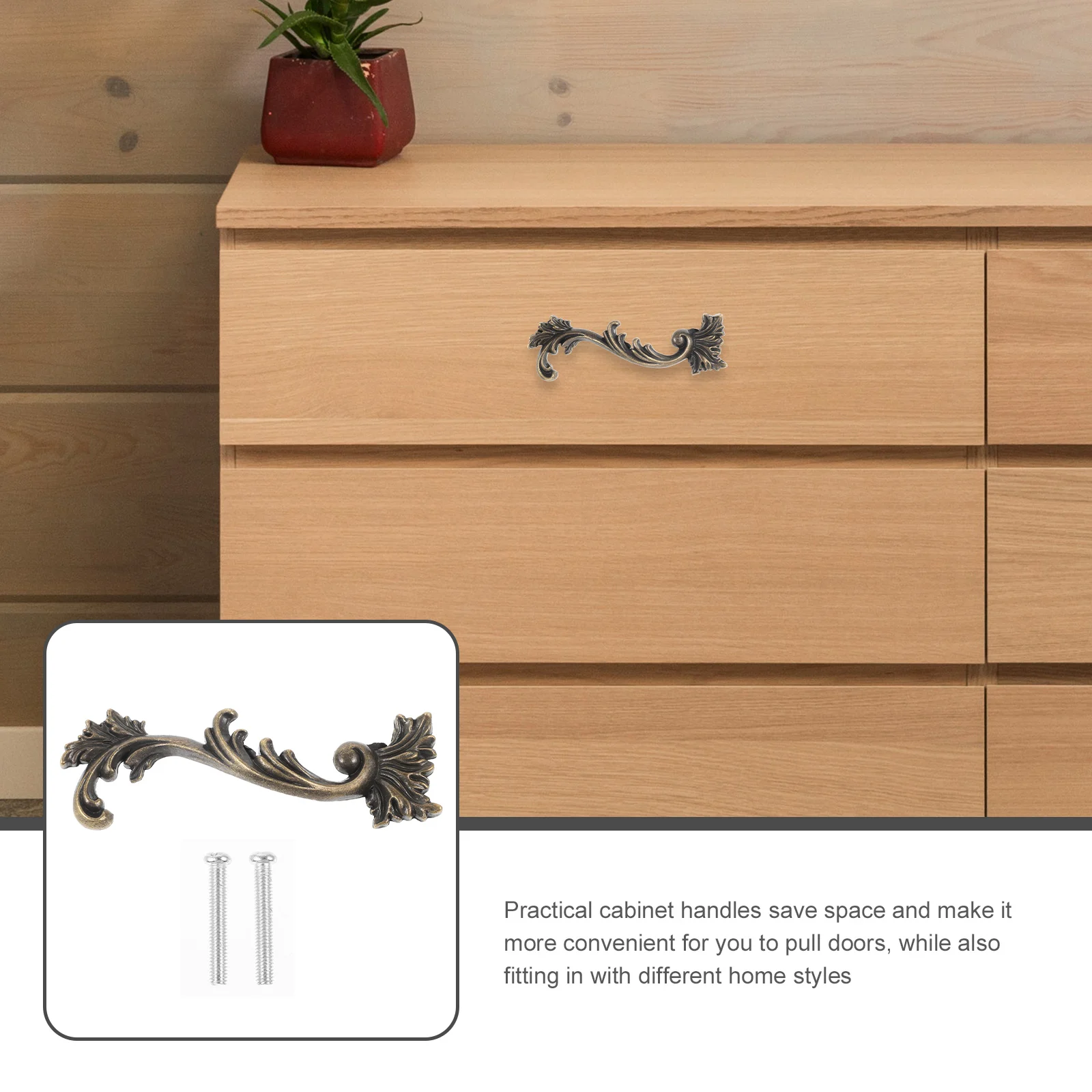 

Dragon Vintage Metal Cabinet Door Pulls Sturdy Furniture Handles for Drawer Cupboard Kitchen Office Use