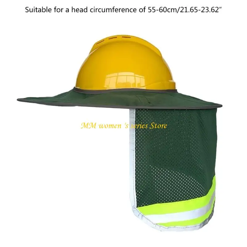 Q39C Солнцезащитный козырек для касок со светоотражающей полосой. Защитный сетчатый козырек для шеи с широкими полями для шлема.