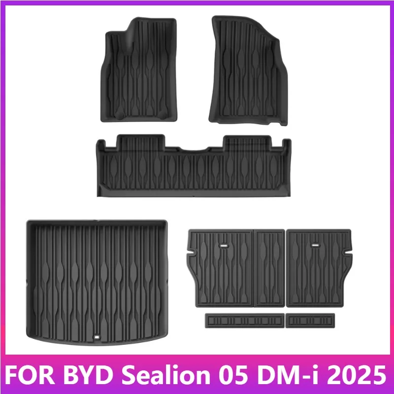 

Коврики для BYD Sealion 05 DM-i 2025 TPE 3D Автомобильные коврики Подкладка для багажника Накладка на спинку багажника Всепогодная черная