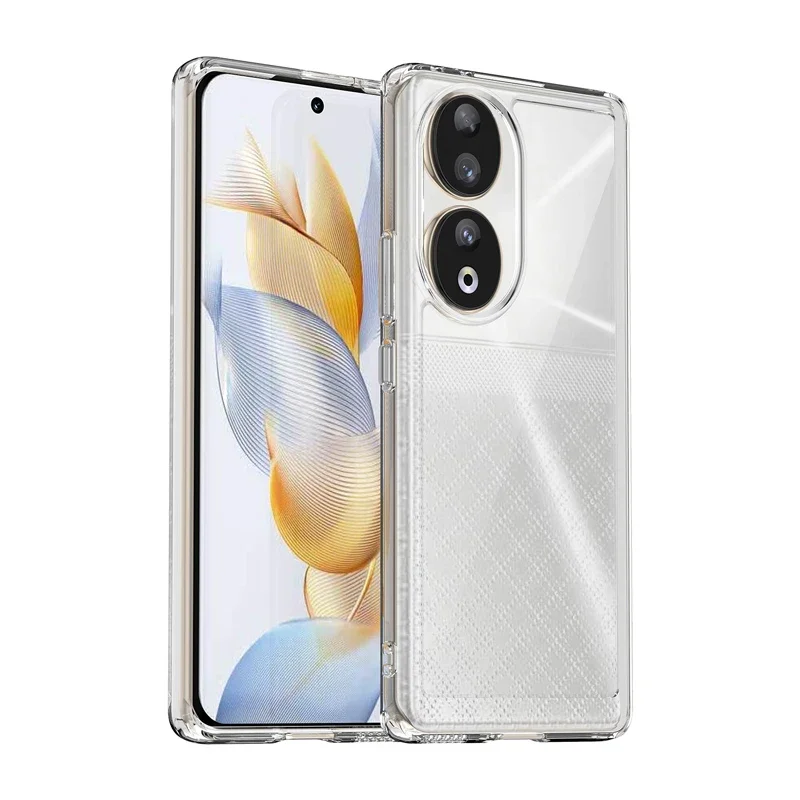 

coque For Honor 90 Case Clear Hard PC Back + Soft TPU Bumper Camera Lens Protection Cover For Honor 90 Pro