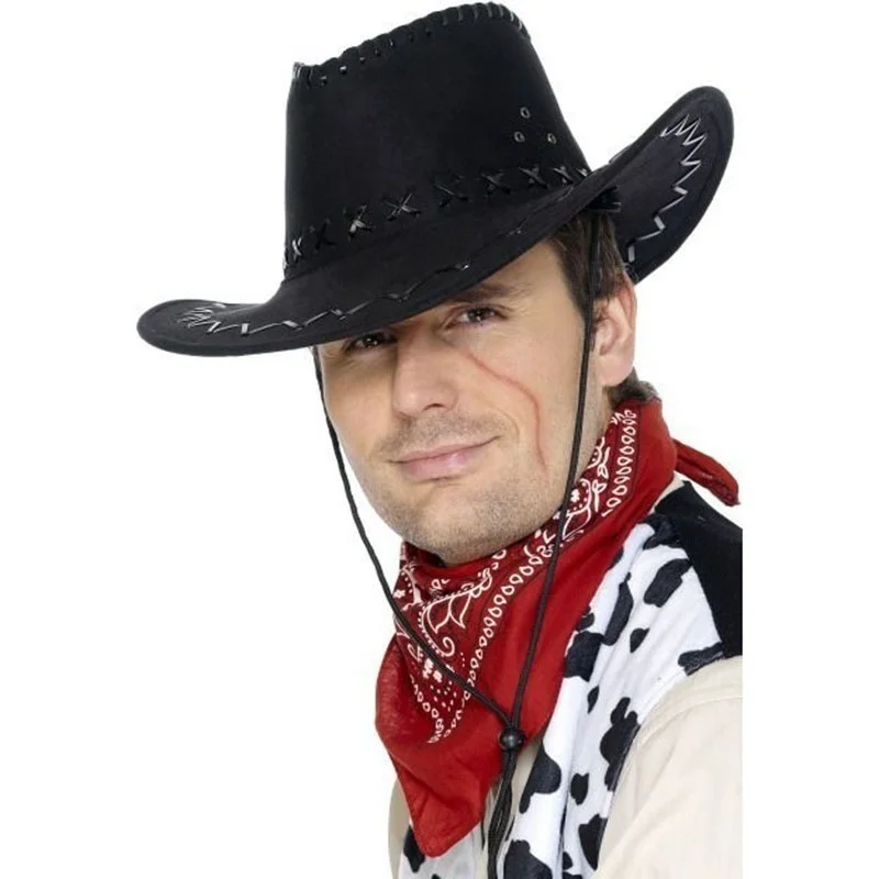 Casual Western Cowboy Hat Sun Hat Cowgirls Children Hat Artificial Suede Wide Brim Leisure Halloween Men Woman Hat