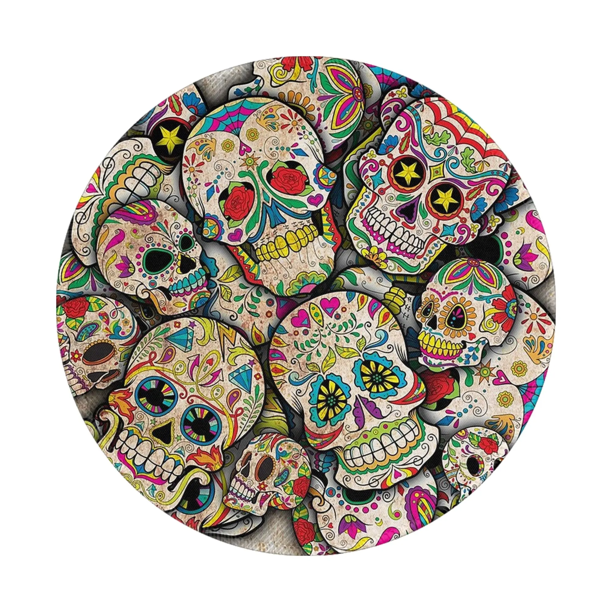 Sugar Skull Collage Mouse Pad Computer Keyboard Mouse Mat Gaming PC Laptop Desk Mat Office Accessories Table Mats