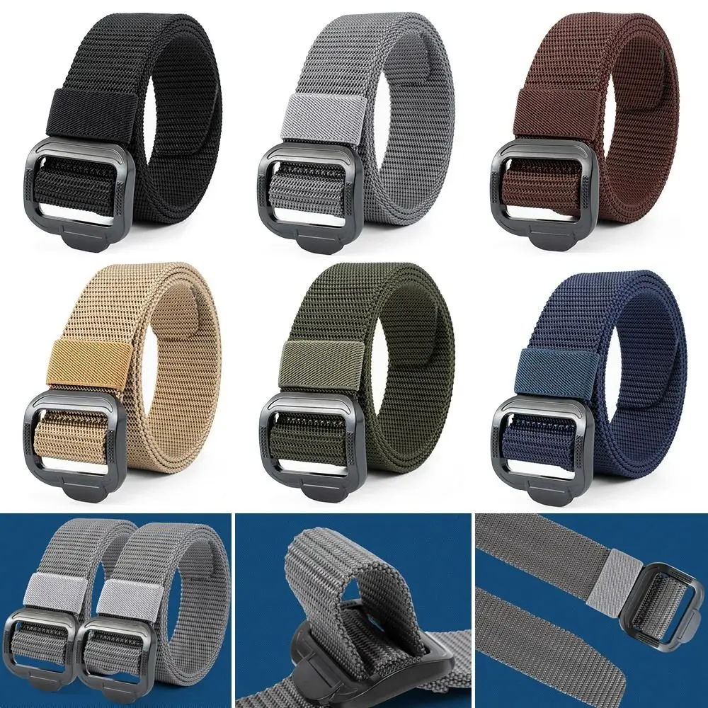 Women Casual Vintage Waist Strap Trouser Dress Belts Non-Porous Buckle Waistband Nylon  Belt