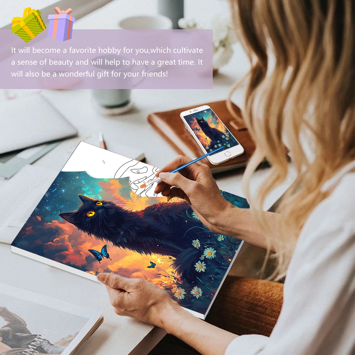 

SDOYUNO Painting Paints By Numbers Easy Draw For Beginner Paint Kit cat Animals 20x30cm With Frame Picture Drawing Handmade Set