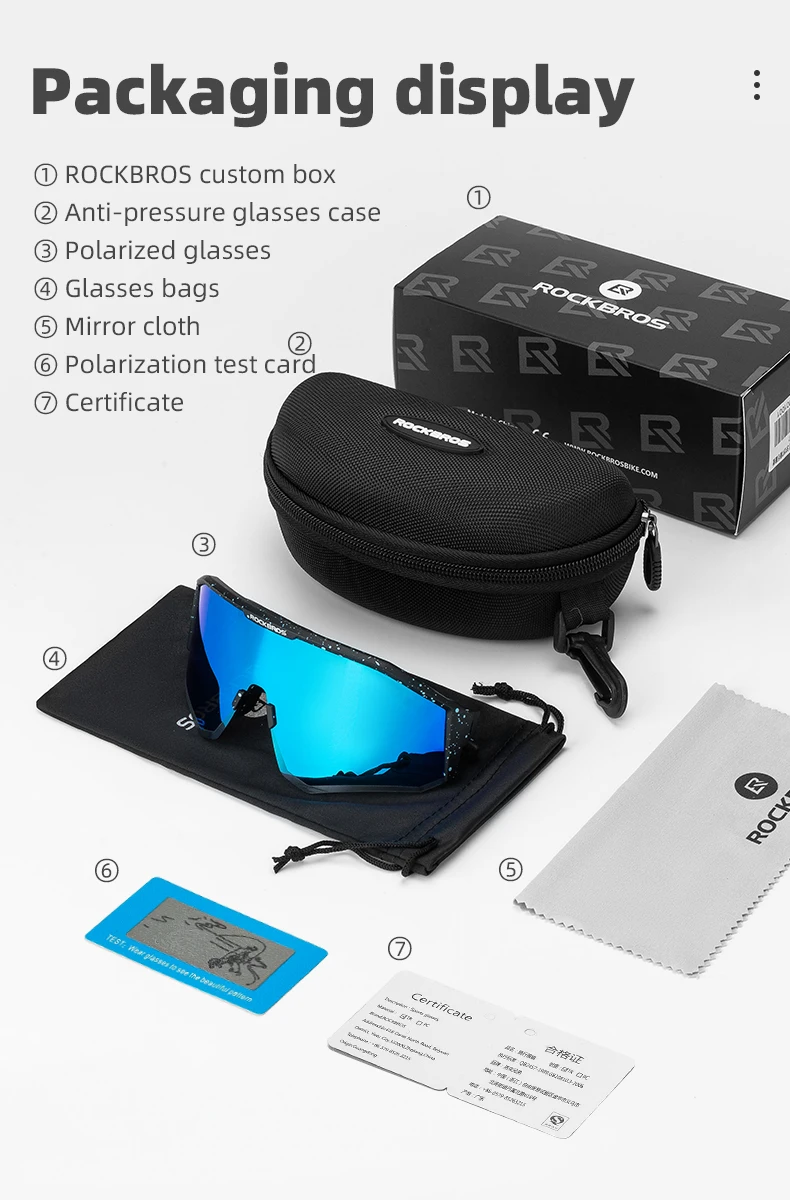 ROCKBROS Polarisierte Radfahren Gläser Männer Frauen Sonne Schützen Outdoor Sport Brillen Sonnenbrillen Laufen Reiten Fahrrad Fahrrad Brille – Detail 15