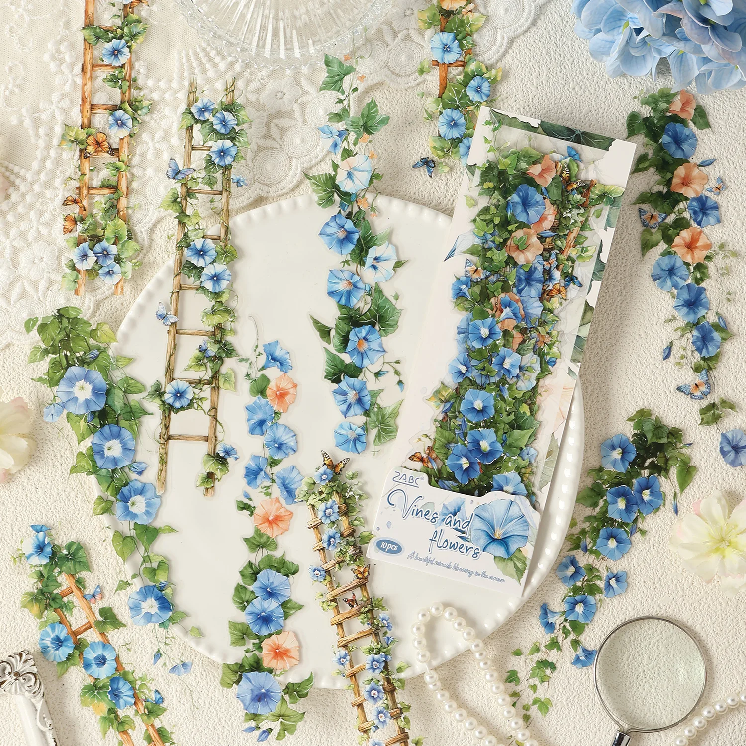 10 szt. Naklejek PET w stylu vintage z motywem róż do dziennika, scrapbookingu, estetycznego pamiętnika, dekoracji, artykułów szkolnych i artykułów papierniczych