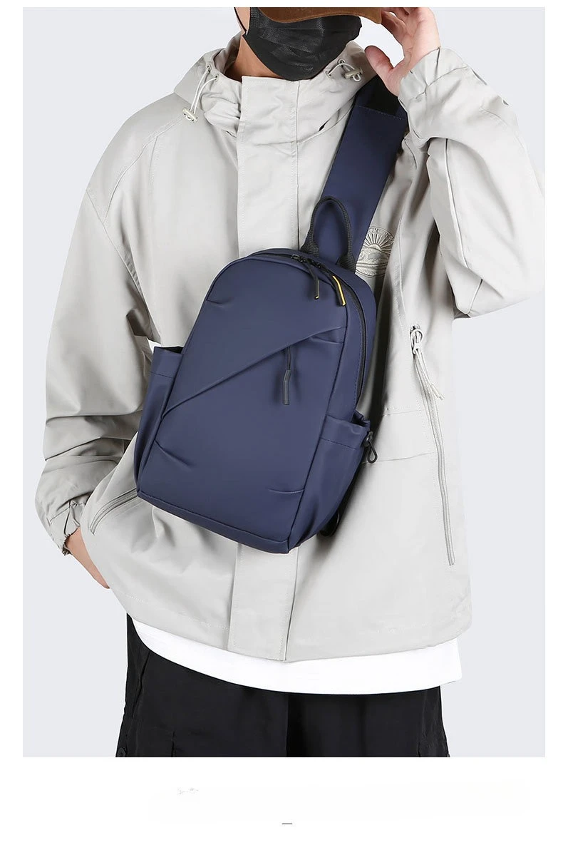 Sports crossbody bag, men's chest bag, fashionable and trendy single-shoulder hanging bag, versatile casual crossbody bag