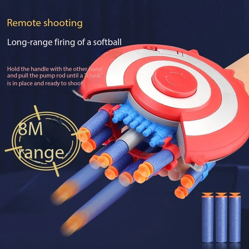 2025 New Captain America Shield Soft Bullet Gun Launcher Toy Avengers Transformable And Hidden Children's Boy Toy Gift
