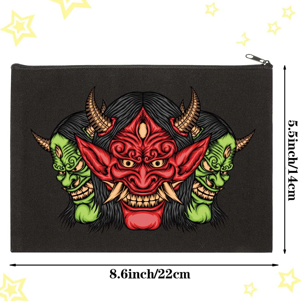 Ladies Cosmetic Bag Fashion Party Storage Cosmetics Sundries Zipper Monster Printing Small Bag Travel Portable Wallet Washable